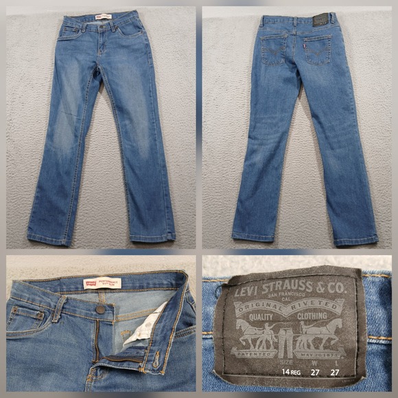 Levi's Denim - Levi's 511 Slim Performance Jeans Big Boys 14 Regular W27 L27 Blue EUC
